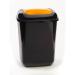 Push Spring Lid Bin c/w Sticker; 12L; Dark Grey Body; Orange Lid; Plastic PLB12Z_OLGWS