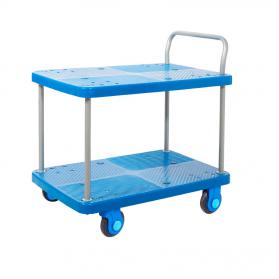 Proplaz Super Silent Two Tier Trolley Super Silent Castors Steel/Plastic 300kg Blue/Grey PPS75Y