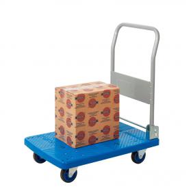 Proplaz Blue Small Platform Trolley Fixed/Swivel Castors Steel/Plastic 150kg Blue/Grey PPU81Y
