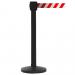Obex Barriers Premium Safety Belt Barrier Belt Length mm: 10600 Black Post Red/White Chevron PSBB10CHBPRWC