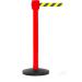 Obex Barriers Premium Safety Belt Barrier; Belt Length mm: 10600; Red Post; Black/Yellow Chevron PSBB10CHRPBYC