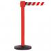 Obex Barriers Premium Safety Belt Barrier Belt Length mm: 10600 Red Post Red/White Chevron PSBB10CHRPRWC