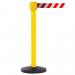 Obex Barriers Premium Safety Belt Barrier Belt Length mm: 10600 Yellow Post Red/White Chevron PSBB10CHYPRWC
