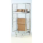 A Type Nestable Roll Container Security Mesh Sides with Removable Shelf 500kg Silver RB1725&RC7383