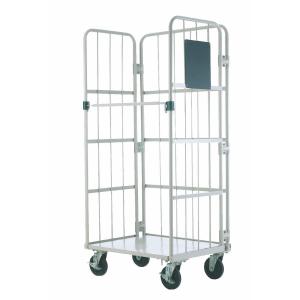 Roll Container Swivel x2 Braked Castors Steel 600kg Silver RI2003