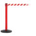 Obex Barriers Safety Belt Barrier; Belt Length mm: 3400; Red Post; Black/Yellow Chevron SBBS34CHRPBYC