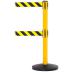 Obex Barriers Safety Belt Barrier; Belt Length mm: 3400; Red Post; Black/Yellow Chevron SBBT34CHRPBYC
