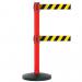 Obex Barriers Safety Belt Barrier Belt Length mm: 3400 Red Post Black/Yellow Chevron SBBT34CHRPBYC