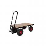 LOOPED HANDLE TURNTABLE TRUCK - 1500 x 700mm Platform - Flat Deck - 355mm Cushion Wheels STUT1091PCR