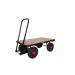 LOOPED HANDLE TURNTABLE TRUCK - 1500 x 700mm Platform - Flat Deck - 355mm Cushion Wheels STUT1091PCR