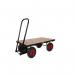 LOOPED HANDLE TURNTABLE TRUCK - 1500 x 700mm Platform - Flat Deck - 400mm Pneumatic Wheels STUT1091QPR