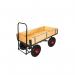 LOOPED HANDLE TURNTABLE TRUCK - 1500 x 700mm Platform - 200mm Deep Slide in Sides - 355mm Cushion Wheels STUT1092PCR