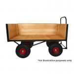 LOOPED HANDLE TURNTABLE TRUCK - 1500 x 700mm Platform - Slide in 2x200mm =400mm Deep Sides - 355mm Cushion Wheels STUT1093PCR