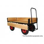 LOOPED HANDLE TURNTABLE TRUCK - 1500 x 700mm Platform - 200mm Deep Hinged Sides- 400mm Pneumatic Wheels STUT1094QPR