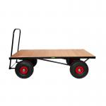 LOOPED HANDLE TURNTABLE TRUCK - 1800 x 750mm Platform - Flat Deck - 355mm Cushion Wheels STUT1101PCR