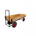 LOOPED HANDLE TURNTABLE TRUCK - 1800 x 750mm Platform - 200mm Deep Slide in Sides- 400mm Pneumatic Wheels STUT1102QPR