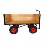 LOOPED HANDLE TURNTABLE TRUCK - 1800 x 750mm Platform - Slide in 2x200mm =400mm Deep Sides - 400mm Pneumatic Wheels STUT1103QPR