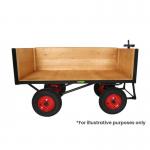 HD TURNTABLE TRUCK - 1800 x 900mm Platform - Slide in 2x200mm =400mm Deep Sides - 400mm Pneumatic Wheels STUT1123QPR