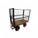 HD TURNTABLE TRUCK - 1800 x 900mm Platform - with Wire Mesh Superstructure (Hinged Sides) - 400mm Pneumatic Wheels STUT1125QPR