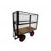 HD TURNTABLE TRUCK - 1800 x 900mm Platform - with Wire Mesh Superstructure (Hinged Sides) - 400mm Pneumatic Wheels STUT1125QPR