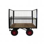 HD TURNTABLE TRUCK - 2000 x 1000mm Platform - with Wire Mesh Superstructure (Hinged Sides) - 400mm Pneumatic Wheels STUT1135QPR