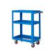 Large Reversible Tray/Shelf Trolley; 3 Tier; 150kg; Blue TI357Y