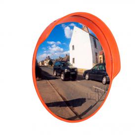Traffic Mirror with Hoods 600mm dia Orange TMH60Z