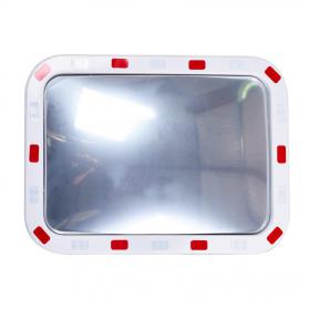 Rectangular Traffic Mirror with Reflective Edges 400 x 600 x 50mm White/Red TMR6040Z