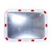 Rectangular Traffic Mirror with Reflective Edges; 400 x 600 x 50mm; White/Red TMR6040Z