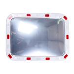 Rectangular Traffic Mirror with Reflective Edges 600 x 800 x 50mm White/Red TMR8060Z