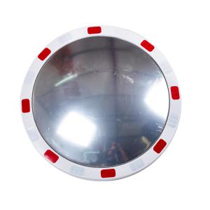 Circular Traffic Mirror with Reflective Edges 800mm dia WhiteRed