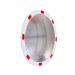 Circular Traffic Mirror with Reflective Edges; 800mm dia; White/Red TMRC80Z
