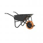 OLYMPUS WHEELBARROW - Black Frame, Black Pan, Orange Puncture Proof Wheel with Black Centre WBBBLO2