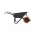 OLYMPUS WHEELBARROW - Black Frame, Black Pan, Orange Puncture Proof Wheel with Black Centre WBBBLO2