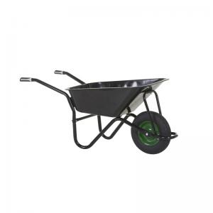 OLYMPUS WHEELBARROW - Black Frame, Black Pan, Pneumatic Wheel with