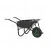 OLYMPUS WHEELBARROW - Black Frame, Black Pan, Pneumatic Wheel with Green Centre WBBBLP1