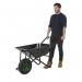 OLYMPUS WHEELBARROW - Black Frame, Black Pan, Pneumatic Wheel with Green Centre WBBBLP1