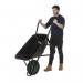 OLYMPUS WHEELBARROW - Black Frame, Black Pan, Pneumatic Wheel with Green Centre WBBBLP1