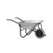 OLYMPUS WHEELBARROW - Black Frame, Galvanised Pan, Grey Puncture Proof Wheel with Black Centre WBBGAG7
