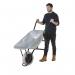 OLYMPUS WHEELBARROW - Black Frame, Galvanised Pan, Grey Puncture Proof Wheel with Black Centre WBBGAG7
