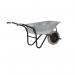 OLYMPUS WHEELBARROW - Black Frame, Galvanised Pan, Grey Puncture Proof Wheel with Black Centre WBBGAG7