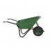 OLYMPUS WHEELBARROW - Black Frame, Green Plastic Pan, Pneumatic Wheel with Green Centre WBBGRP5