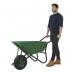 OLYMPUS WHEELBARROW - Black Frame, Green Plastic Pan, Pneumatic Wheel with Green Centre WBBGRP5