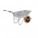 OLYMPUS WHEELBARROW - Galvanised Frame, Galvanised Pan, Orange Puncture Proof Wheel with Black Centre WBGGAO4
