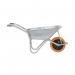 OLYMPUS WHEELBARROW - Galvanised Frame, Galvanised Pan, Orange Puncture Proof Wheel with Black Centre WBGGAO4