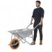 OLYMPUS WHEELBARROW - Galvanised Frame, Galvanised Pan, Orange Puncture Proof Wheel with Black Centre WBGGAO4