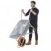 OLYMPUS WHEELBARROW - Galvanised Frame, Galvanised Pan, Orange Puncture Proof Wheel with Black Centre WBGGAO4