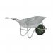 OLYMPUS WHEELBARROW - Galvanised Frame, Galvanised Pan, Pneumatic Wheel with Green Centre WBGGAP3