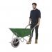 OLYMPUS WHEELBARROW - Galvanised Frame, Green Plastic Pan, Grey Puncture Proof Wheel with Black Centre WBGGRG6