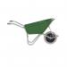OLYMPUS WHEELBARROW - Galvanised Frame, Green Plastic Pan, Grey Puncture Proof Wheel with Black Centre WBGGRG6